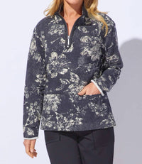 Escape By Habitat - Floral Fleece Quarter Zip Top