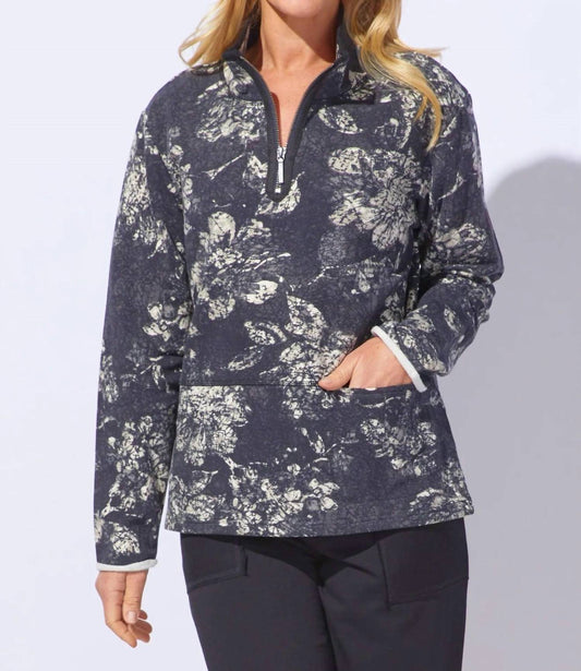 Escape By Habitat - Floral Fleece Quarter Zip Top