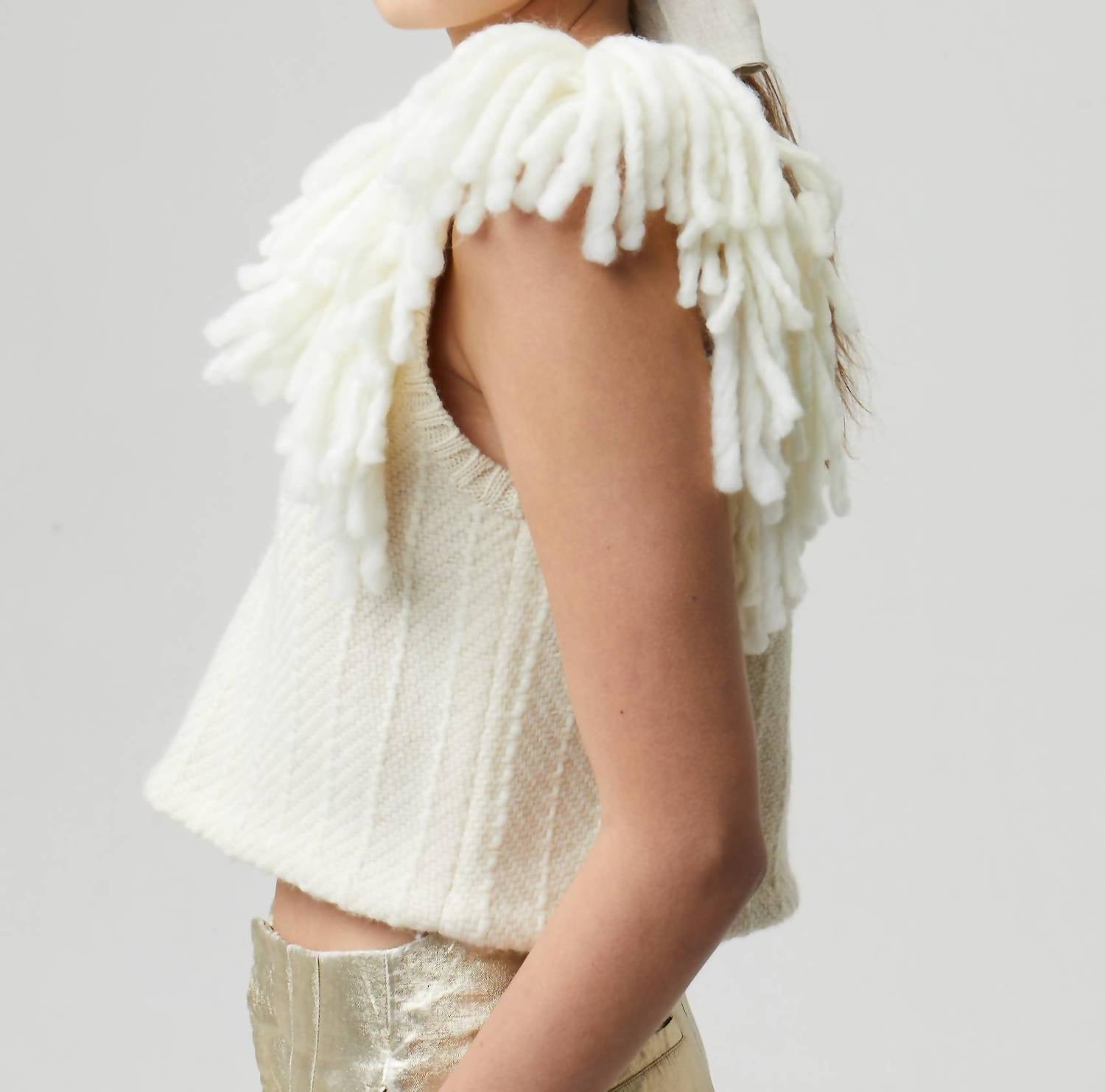 lanhtropy Lake Merino Wool Vest in natural 1 - women's jacket - view 5