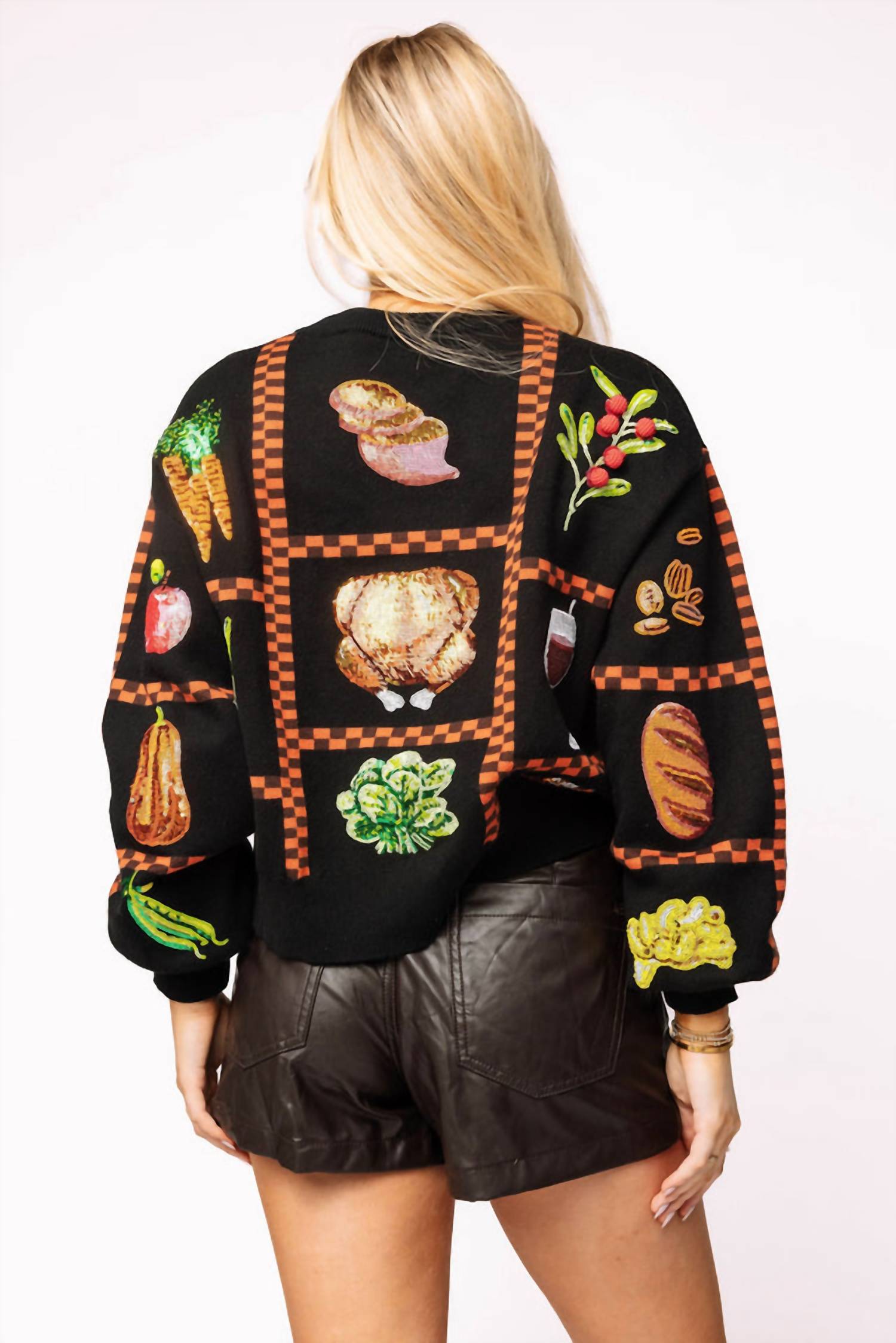 Queen Of Sparkles - Checkered Thanksgiving Icon Sweater