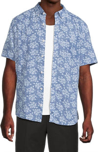 Johnston & Murphy - Short Sleeve Rose Print Linen Shirt