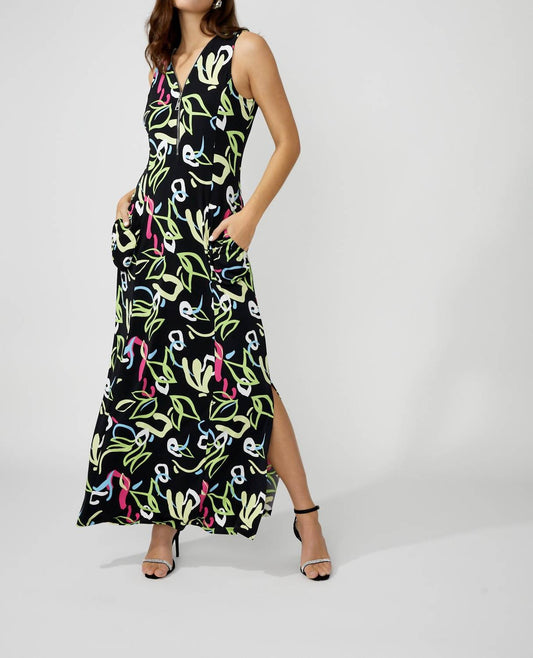 Frank Lyman - Doodle Print A-line Maxi Dress