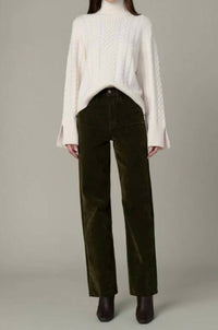 Joe's Jeans Margot Flocked Straight Jeans in olive - women's jeans