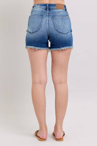 Judy Blue High Waist V-front Shorts in blue - women's shorts - view 6