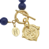 Susan Shaw - Women's Fleur De Lis On Genuine Lapis Bracelet