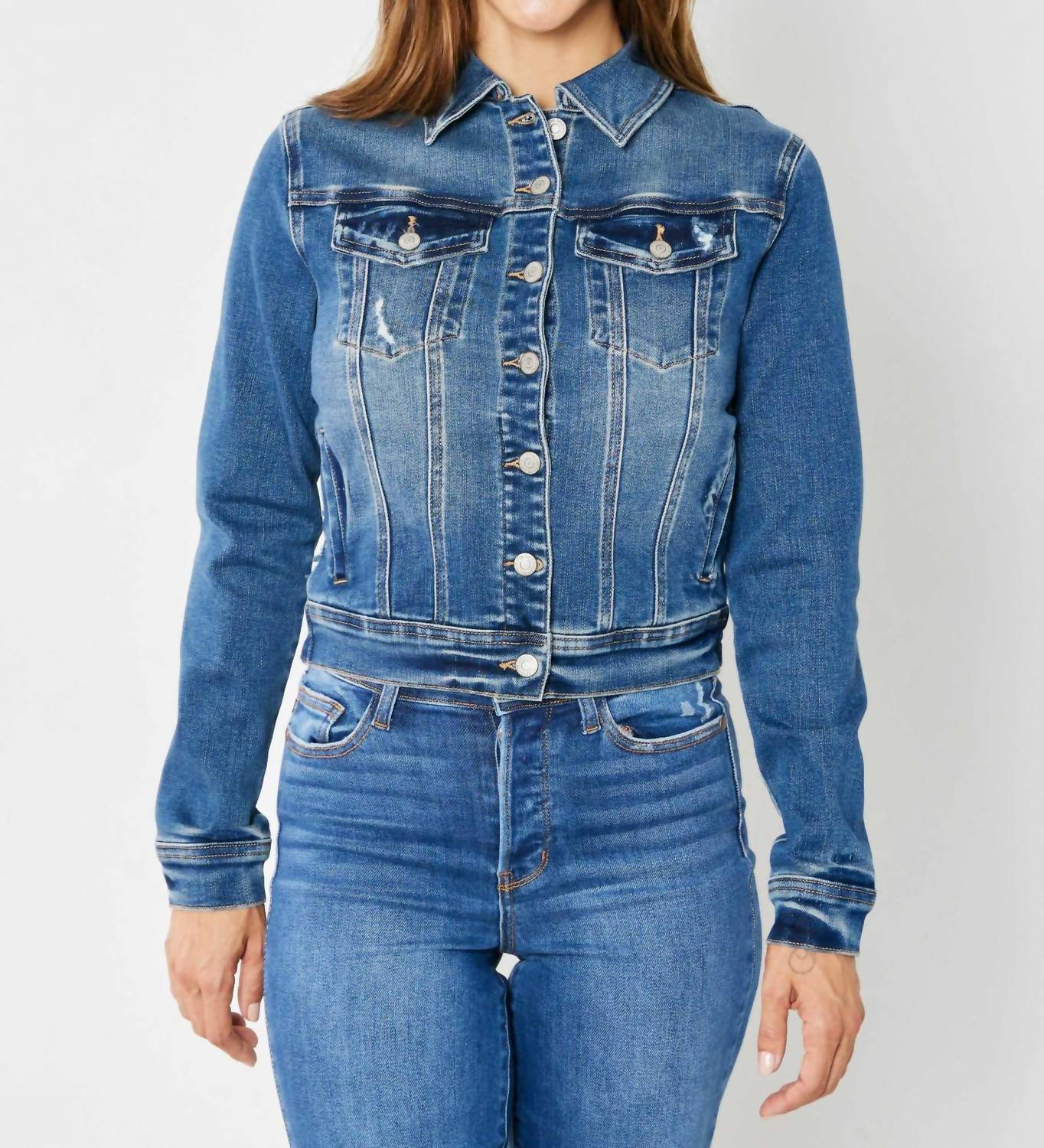 Judy Blue - Classic Destroyed Denim Jacket