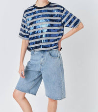 Grey Lab - Sequin Stripe Top