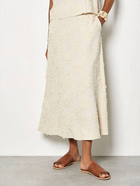Apricot - Dandelion Embroidered Midaxi Skirt