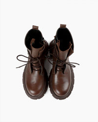 All Black - Women's Tie Lugg Boots