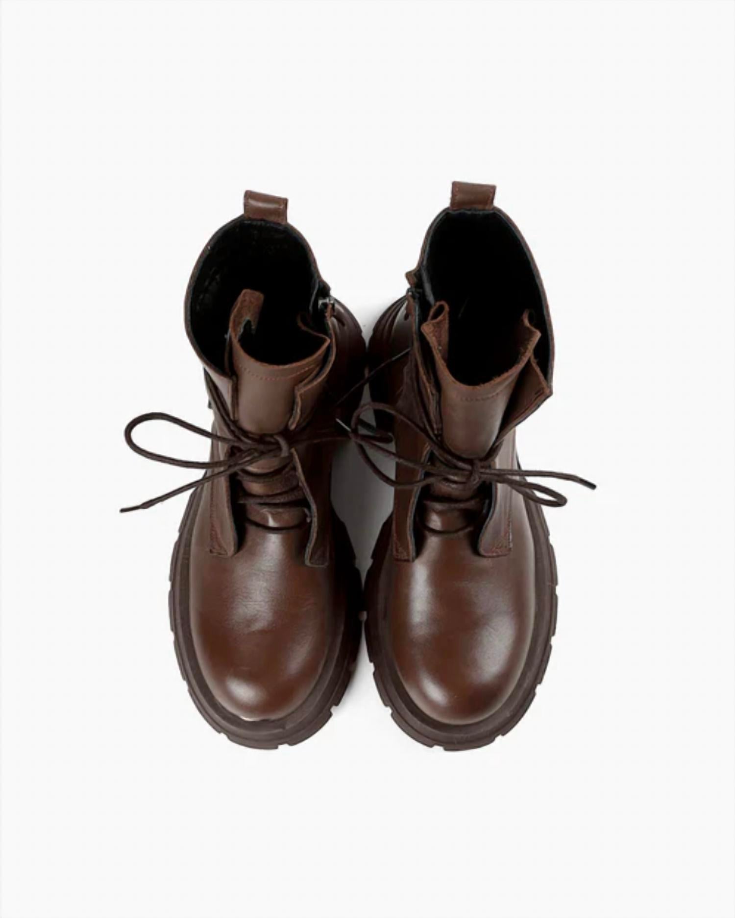 All Black - Women's Tie Lugg Boots
