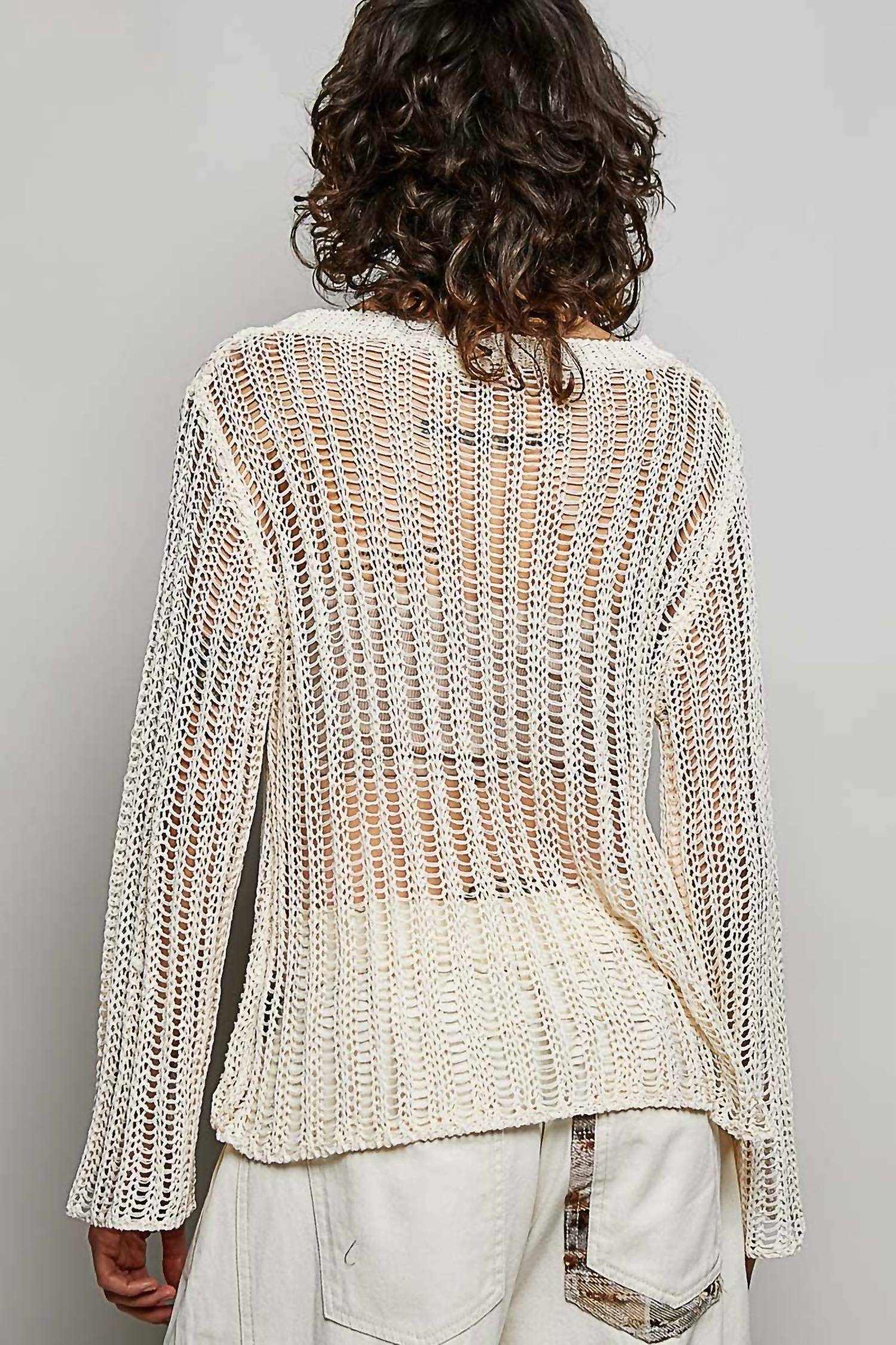 Pol - Round Neck Long Sleeve Sweater Top
