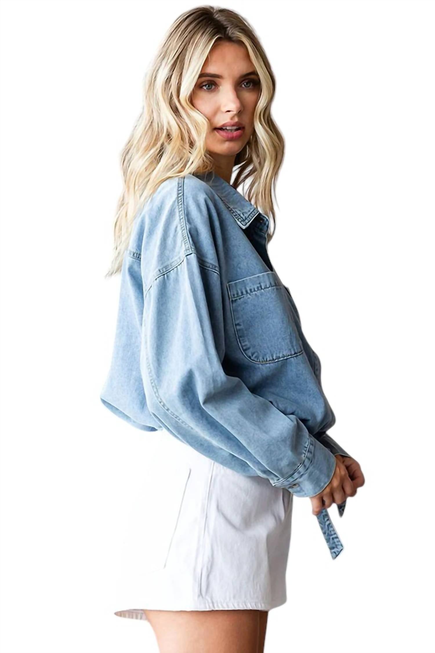 First Love - Plus Size Washed Denim Jacket