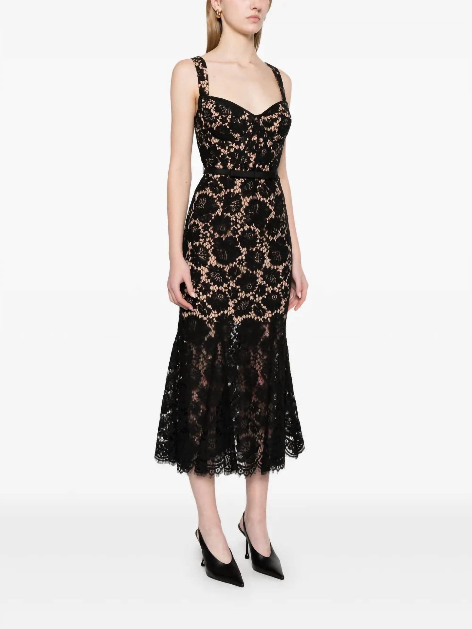 Self-Portrait - Fine Lace Midi Dress