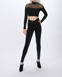SHEER CROP KNIT TOP