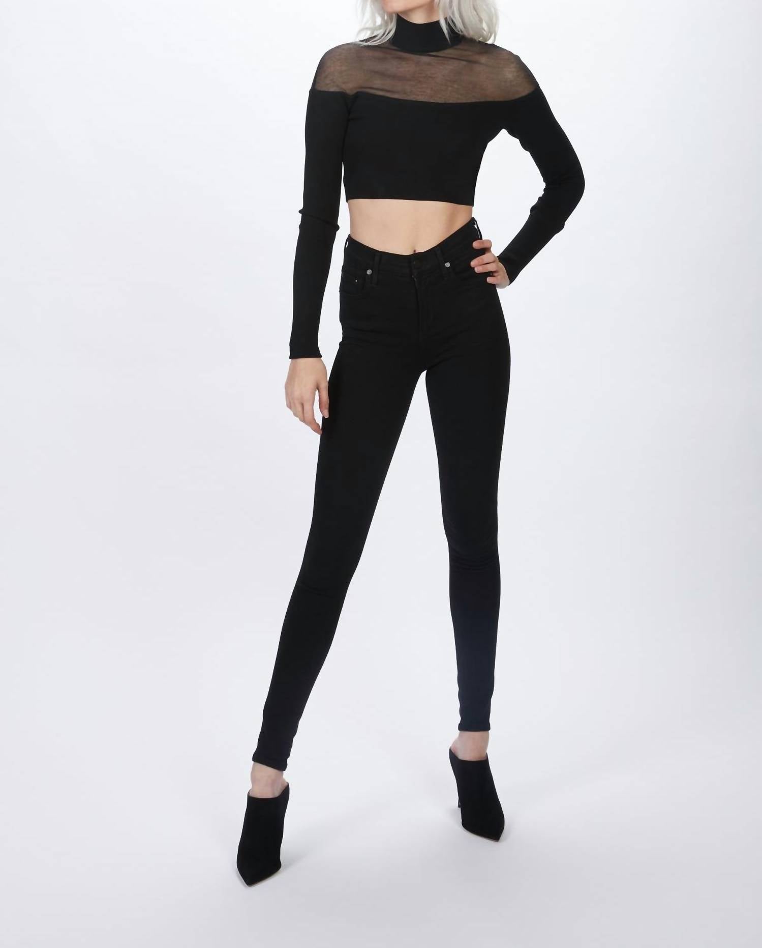 SHEER CROP KNIT TOP