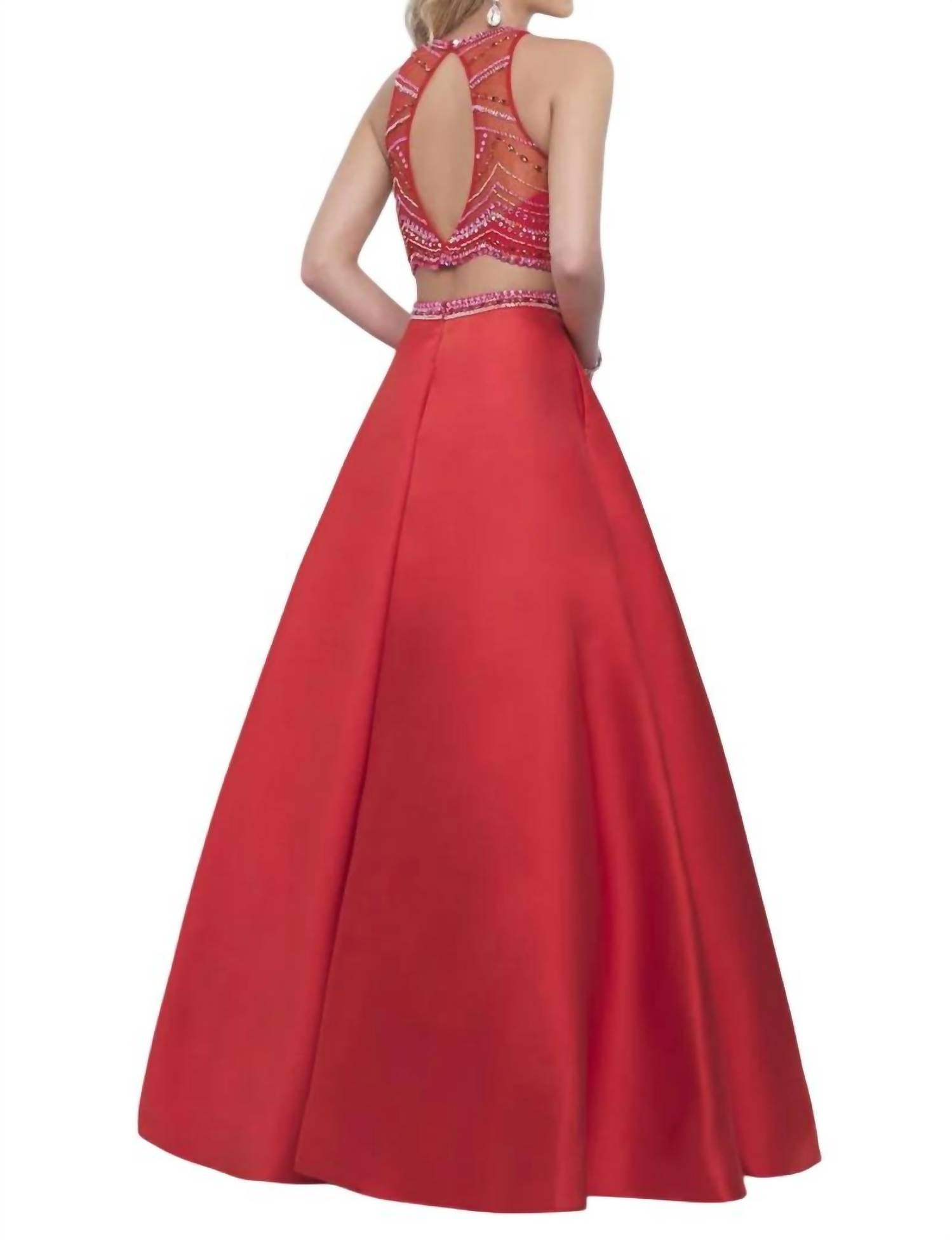 Blush Prom - Crystal Embellished Mikado Two Piece Gown