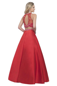 Blush Prom - Crystal Embellished Mikado Two Piece Gown