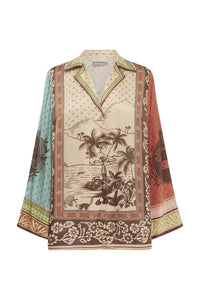 Alemais - Alberta Wide Long Sleeve Silk Shirt