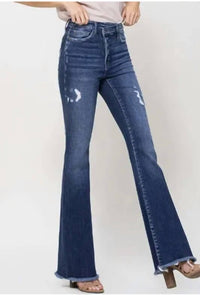 Flying Monkey - Women's Super High Rise Asymmetrical Flare Jeans