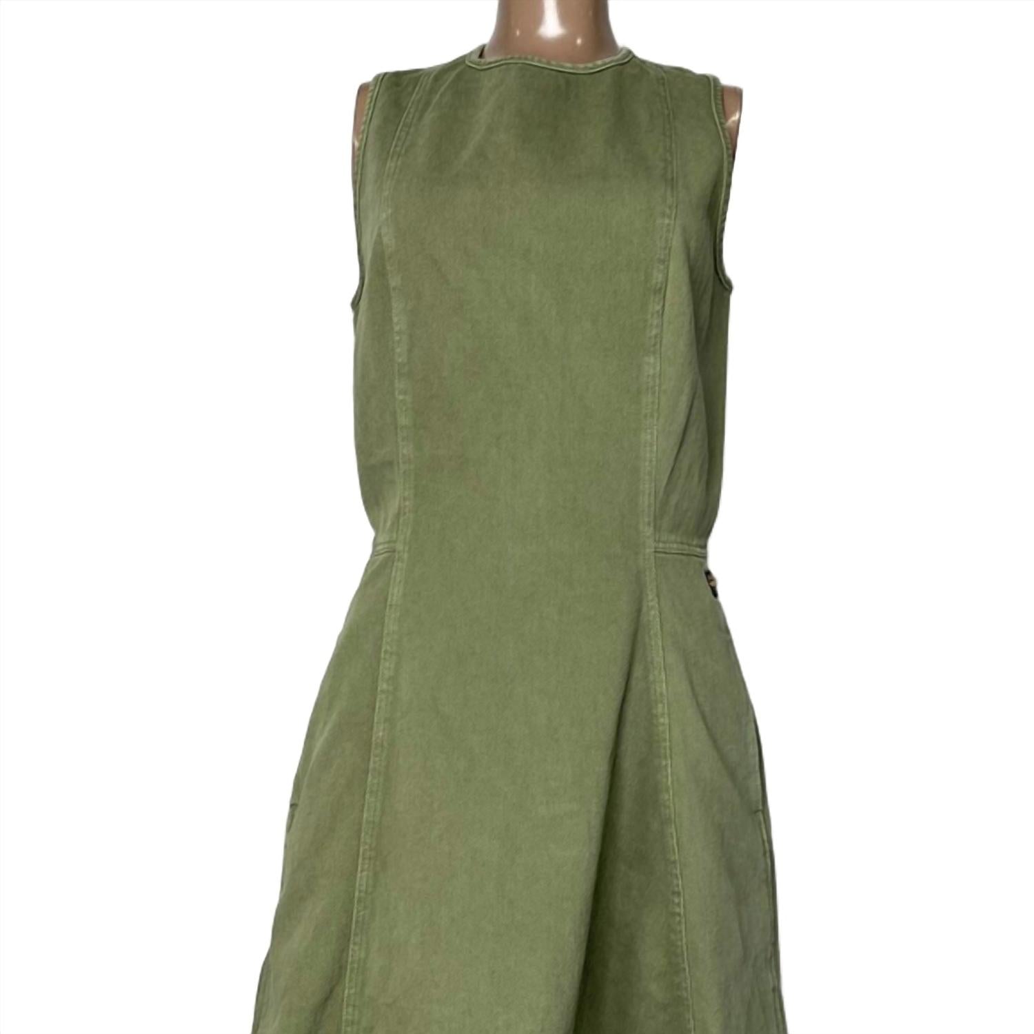 G-Star Women’s Short Corset Flare Twill Denim Mini Dress in green - women's dress