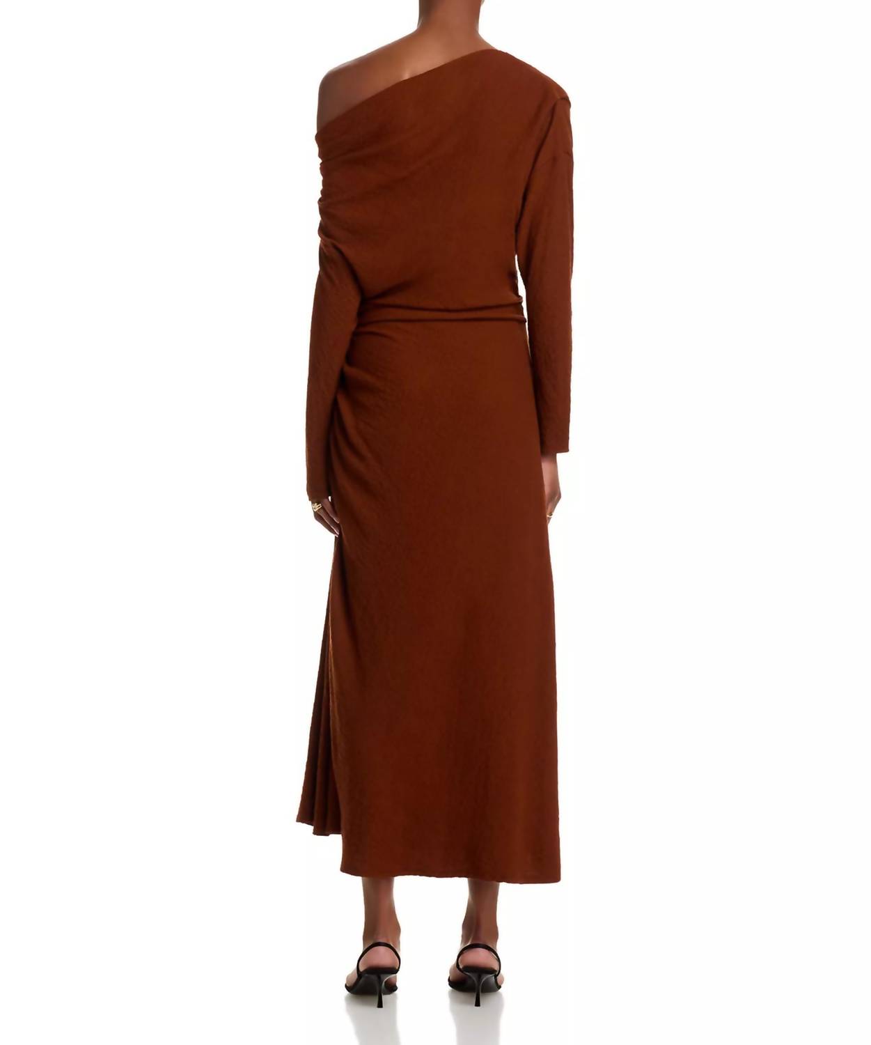 A.L.C. Piper One Shoulder Dress in brunette - women's dress - detail view