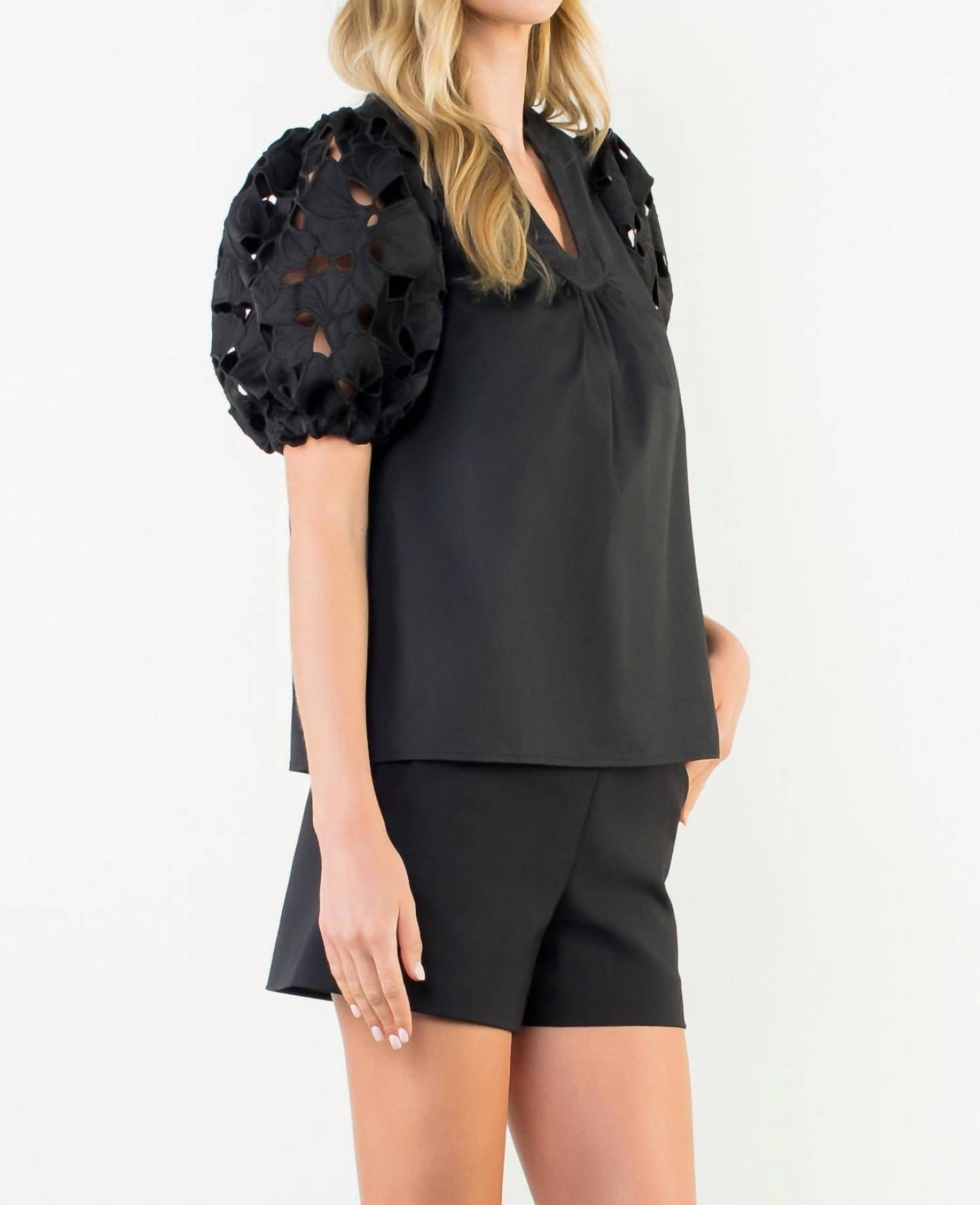 Thml - Eyelet Puff Sleeve Blouse