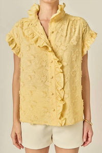 English Factory - Tansy Embroidered Ruffle Top