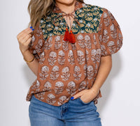 Thml - Floral Affairs Neck Tie Top