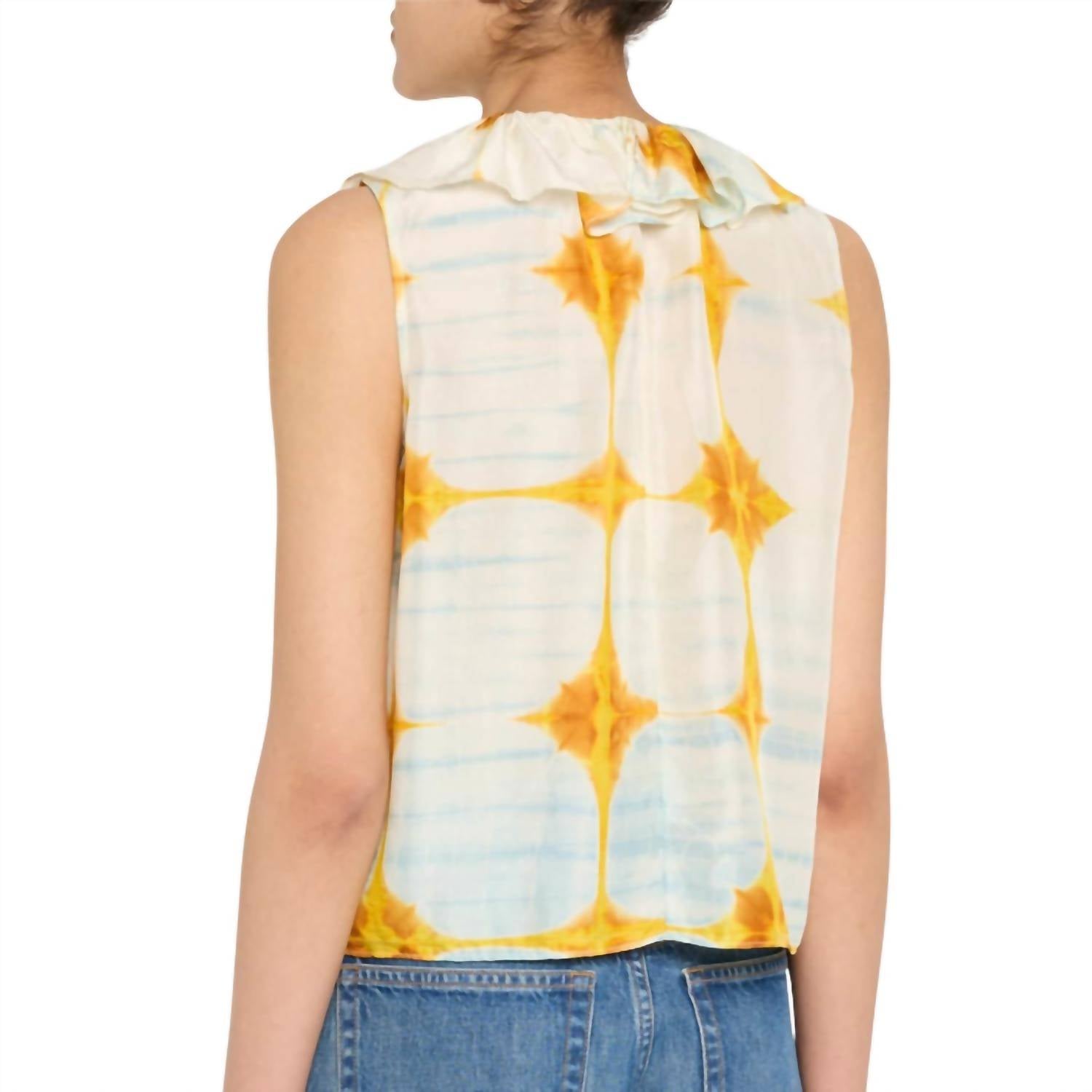 Ulla Johnson Nya Sleeveless Top in dawn - women's blouse - detail view