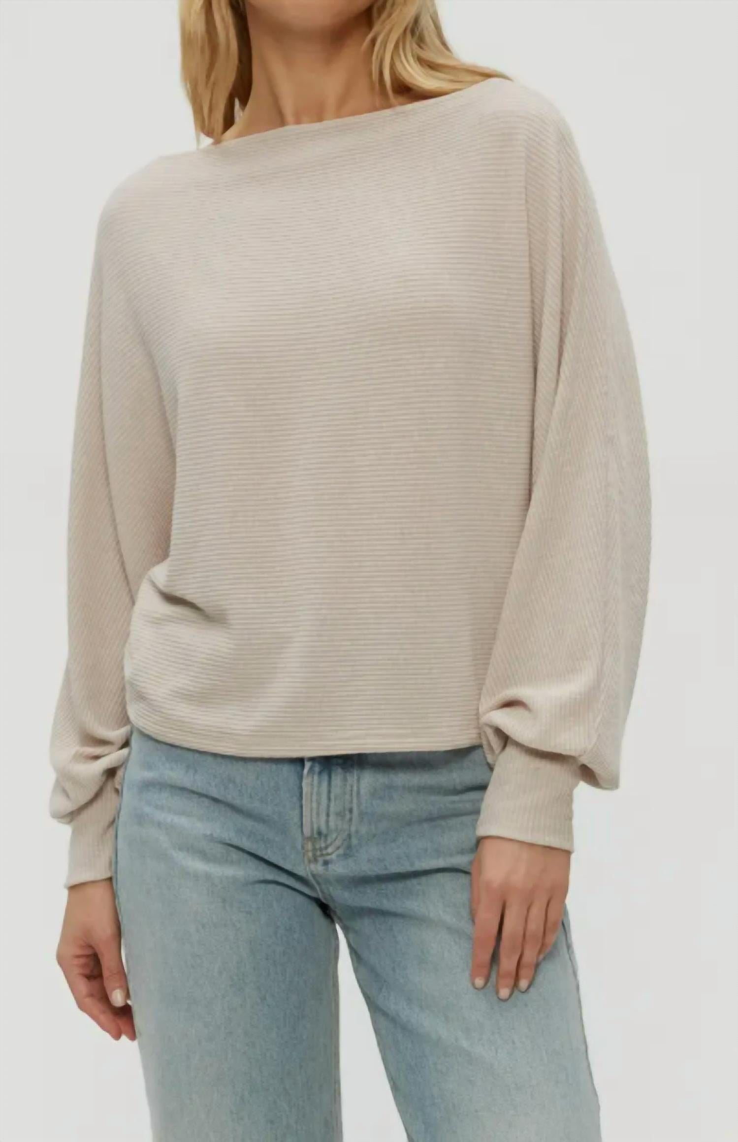 Michael Stars - Roxy Balloon Sleeve Ribbed Top