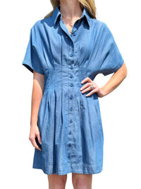 Kut From The Kloth - Women's Francesca Dolman Pleated Chambray Dress