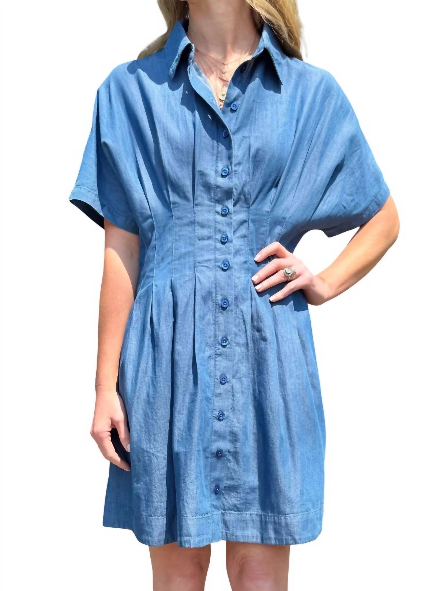 Kut From The Kloth - Women's Francesca Dolman Pleated Chambray Dress