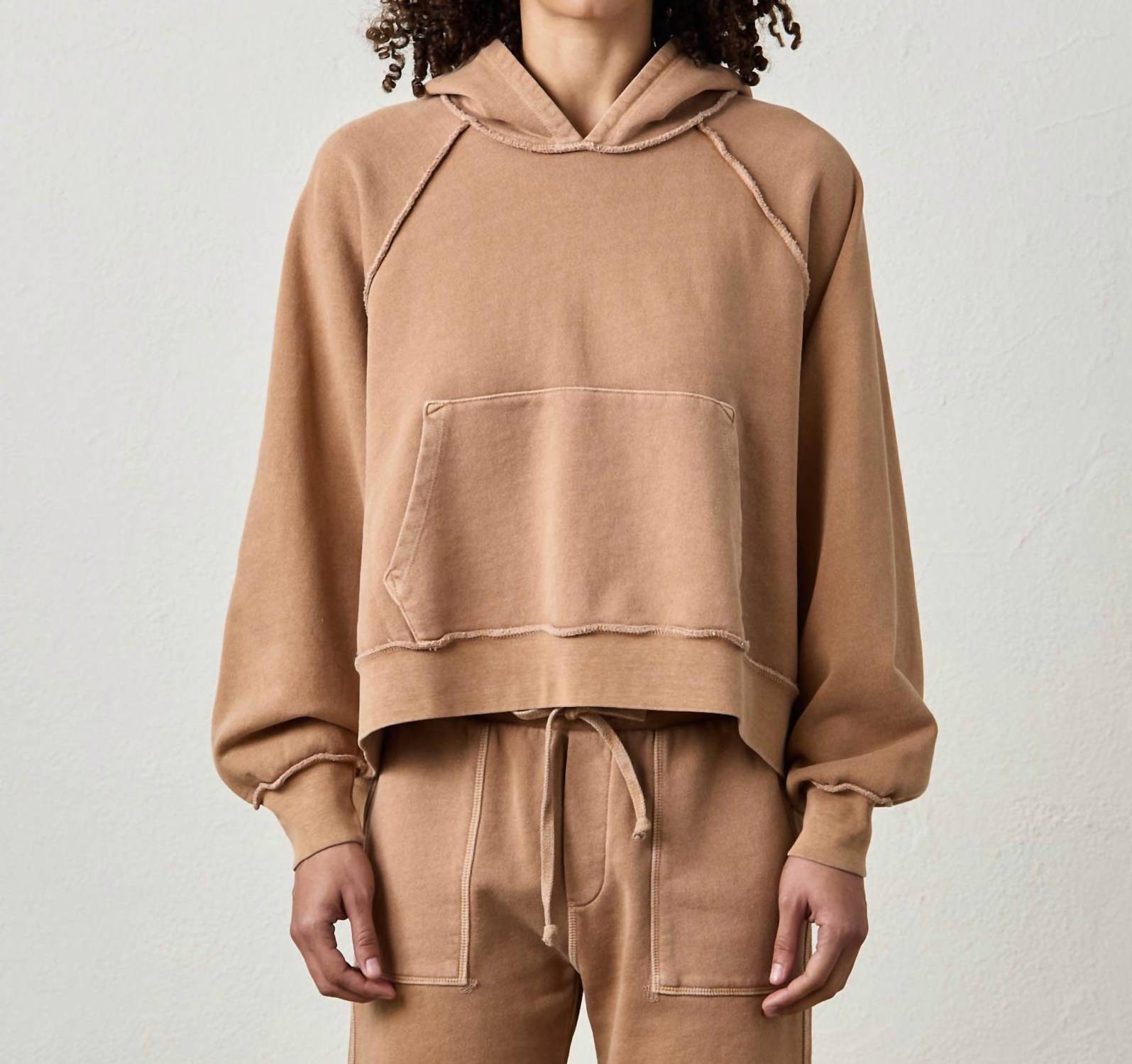 NSF Luma Oversize Poncho in faded caramel - women's sweater