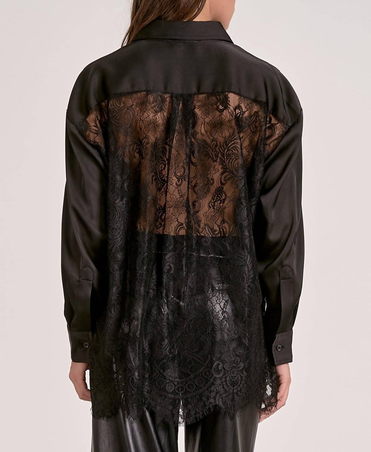 Elan - Button-down Lace Back Top