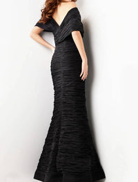Jovani - Ruched Off-shoulder Gown