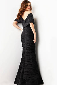 Jovani - Ruched Off-shoulder Gown