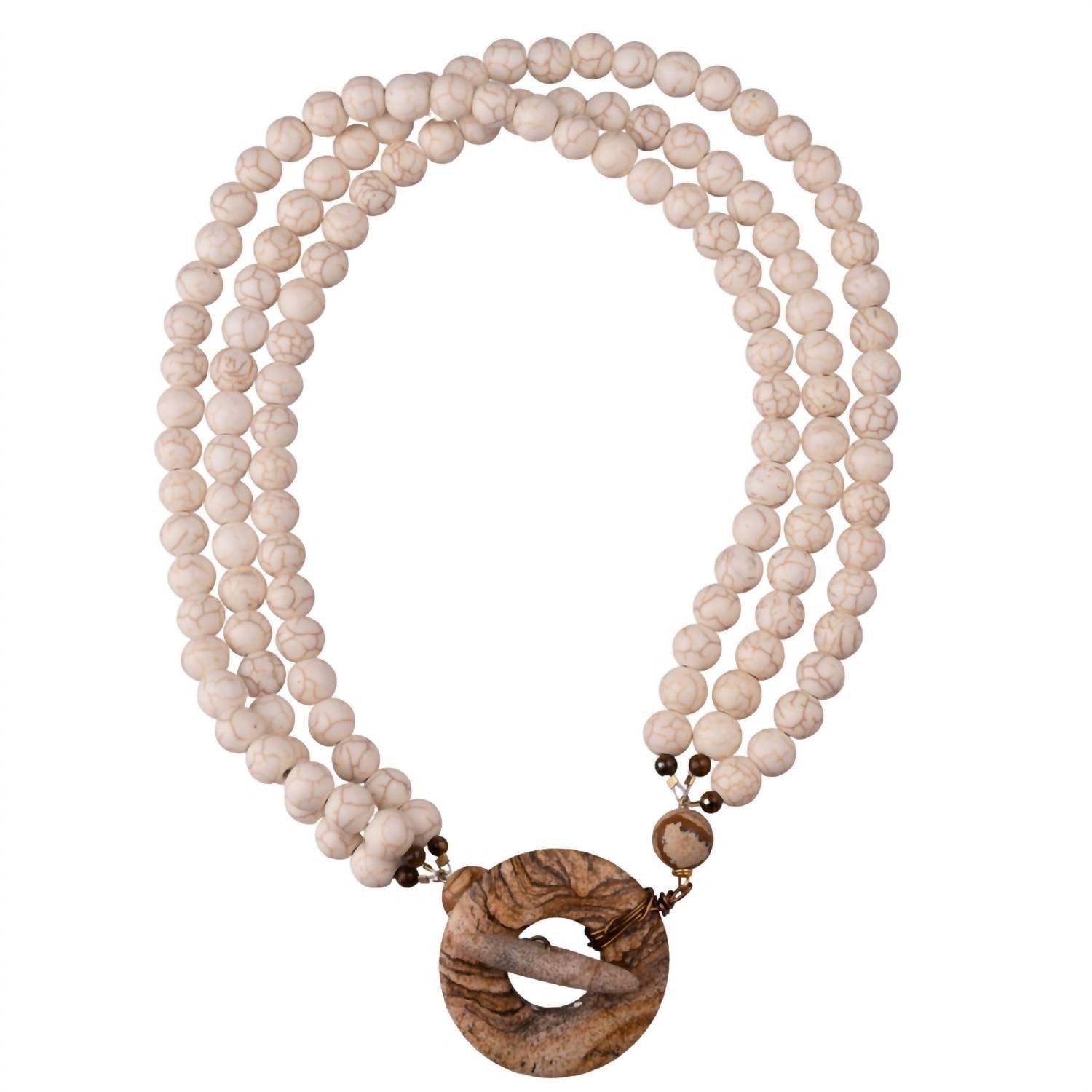 Ali & Bird Jewelry - White and Wood Necklace