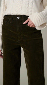 Joe's Jeans Margot Flocked Straight Jeans in olive - women's jeans - view 4