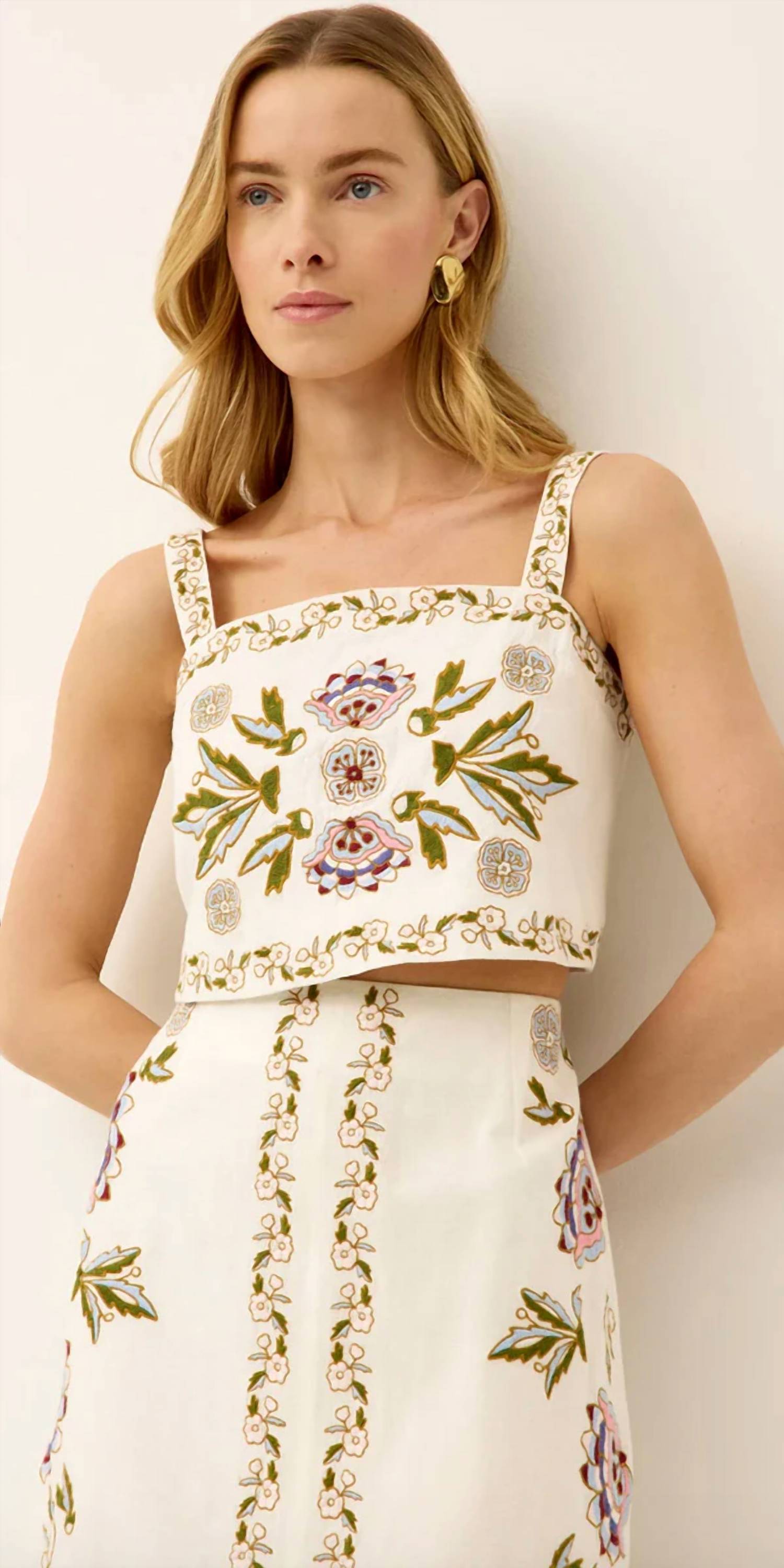 Marie Oliver - Payton Floral Embroidery Top