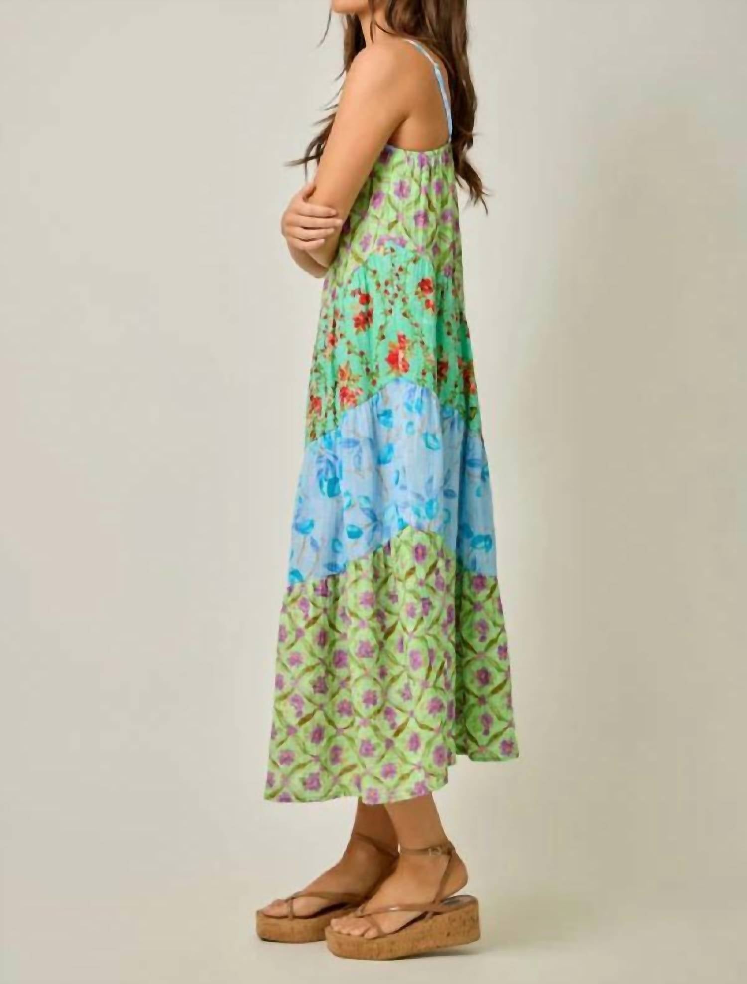 Mystree - Seaside Meadows Tiered Midi Dress