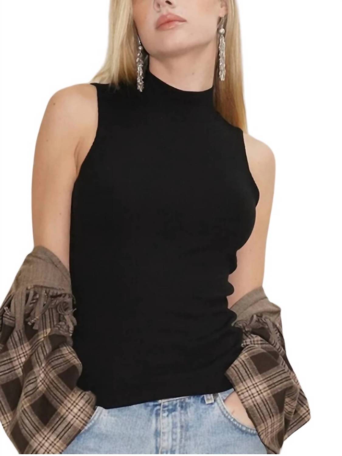 LNA Ribbed Double Layer Tank in black 1 - women's tank top