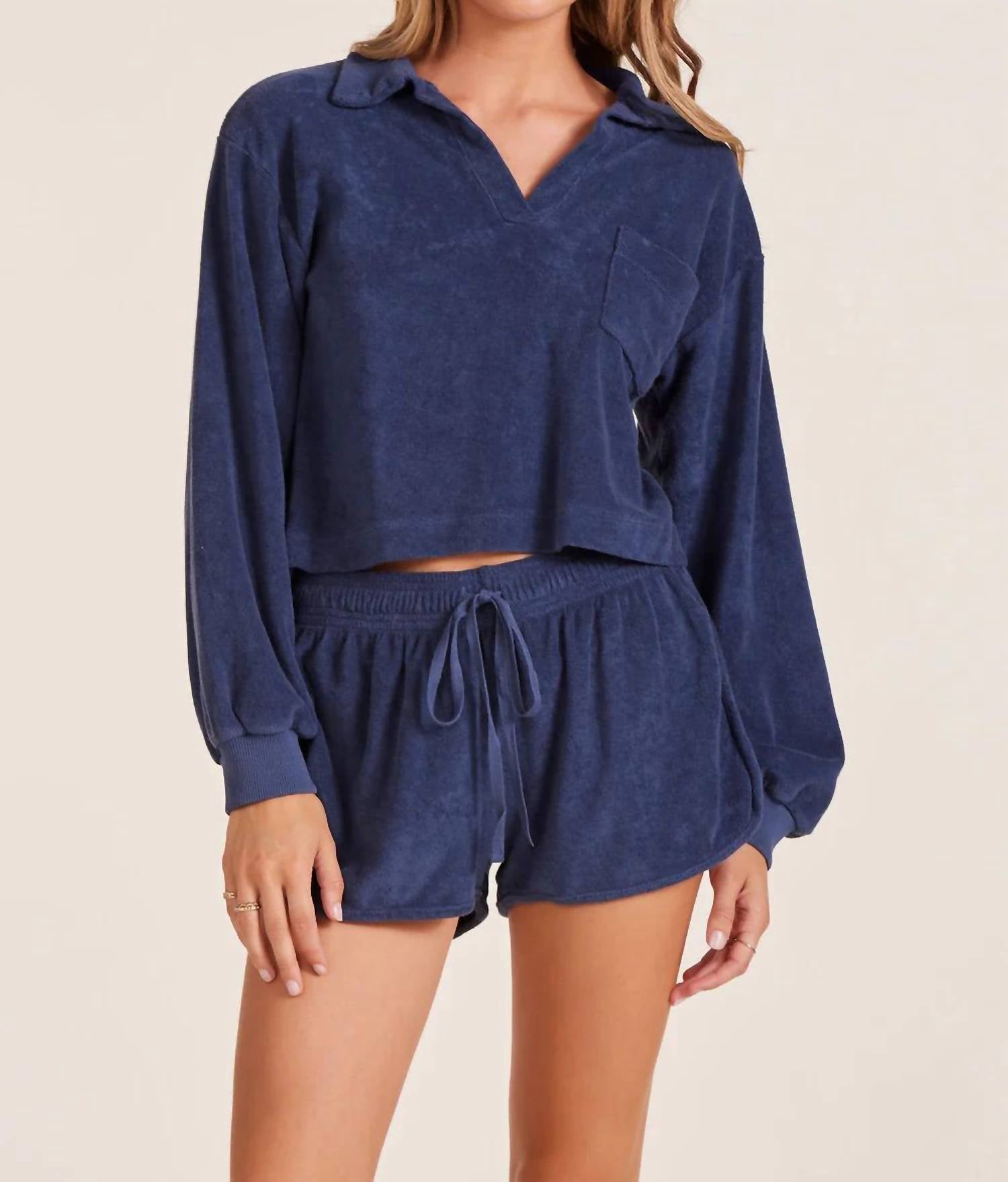 Bobi - Long Sleeve Crop Polo Tee