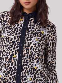 Angel Apparel - Flower Detail Button Front Shirt