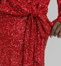 Never Fully Dressed - Red Sequin Mini Vienna Dress - Plus Size