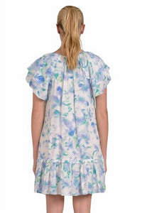 Elan - Ruffled V Neck Mini Dress