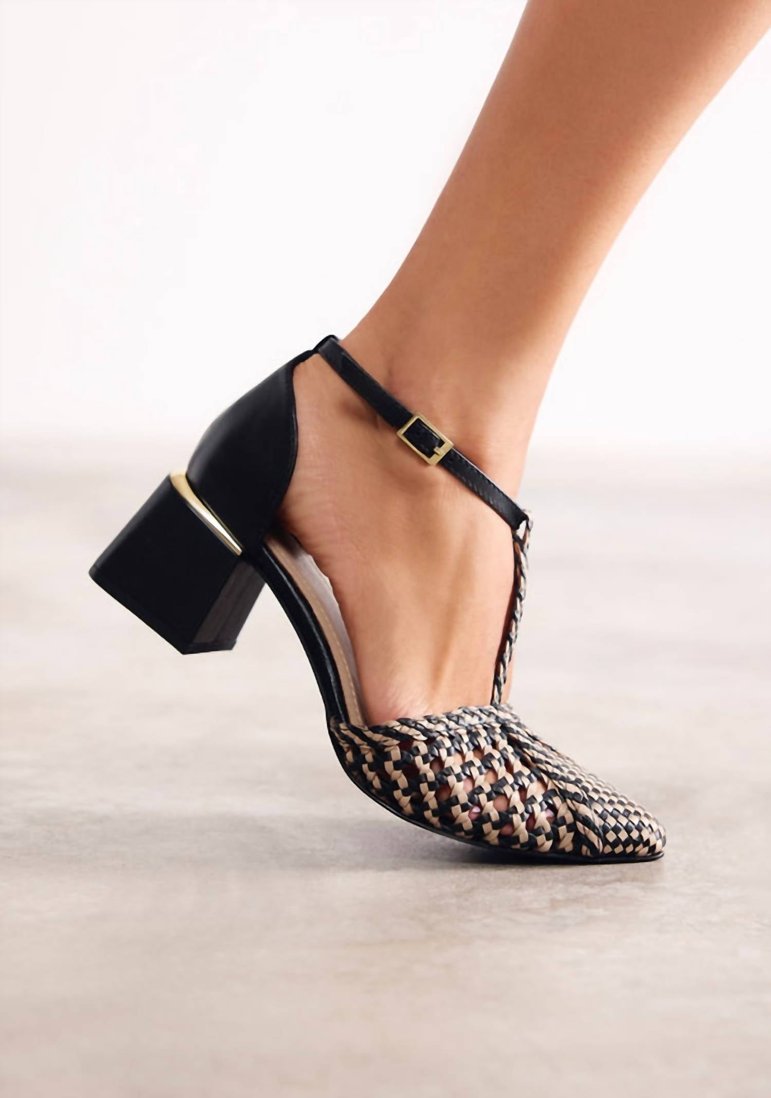 Gioseppo Women's Boyne Braided Leather Heeled Shoes in black - women's heels - view 4