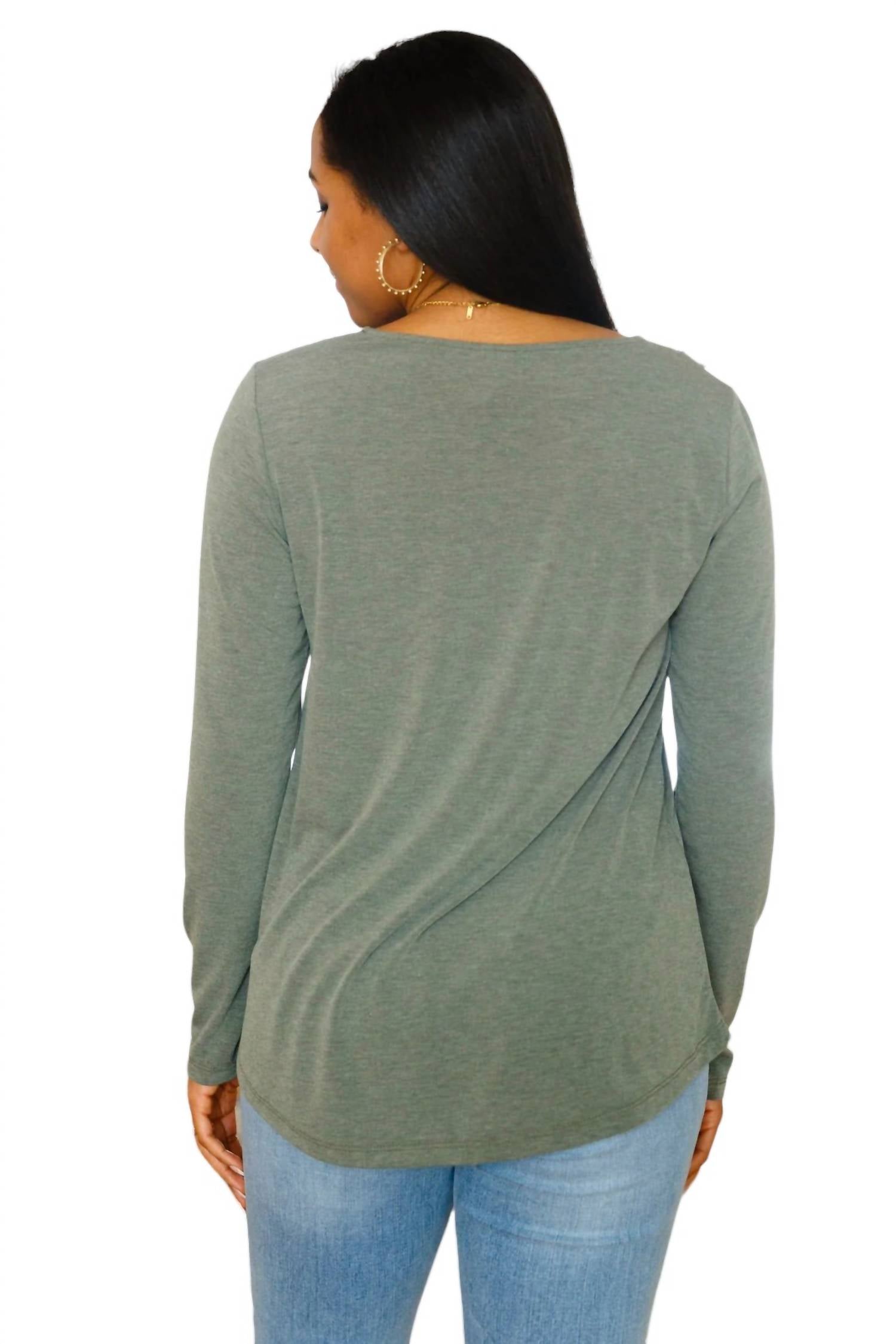 Emerald Collection - Lacey Long Sleeve V Neck