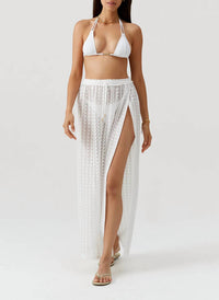 Melissa Odabash Mendi Semi-sheer Long Skirt in white - women's skirt - alternate view