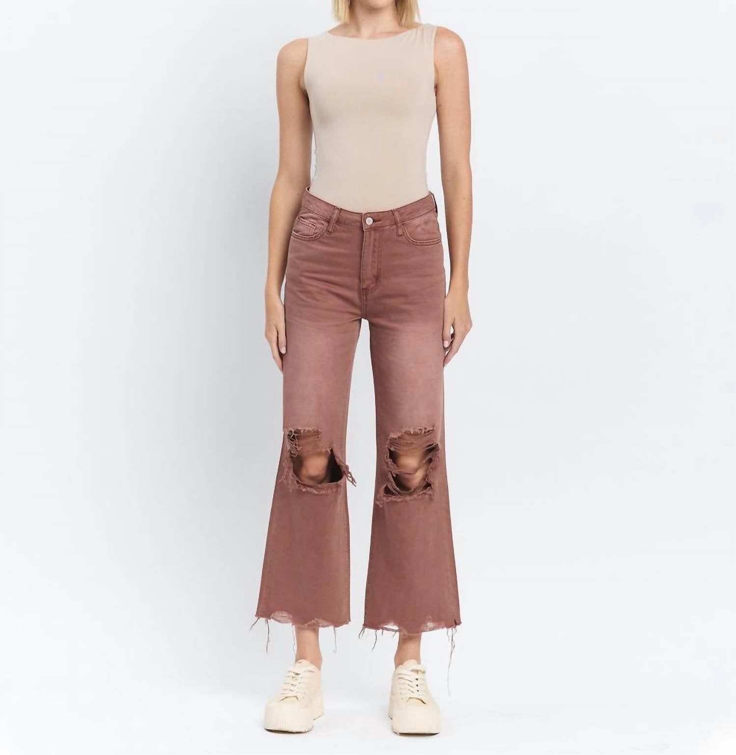 Lovervet - High Rise 90's Vintage Crop Flare Jeans