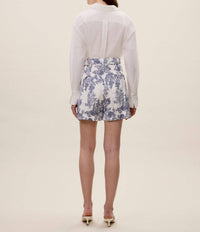 Rebecca Taylor Lena High Waist Short in ivory toile - women's shorts - detail view